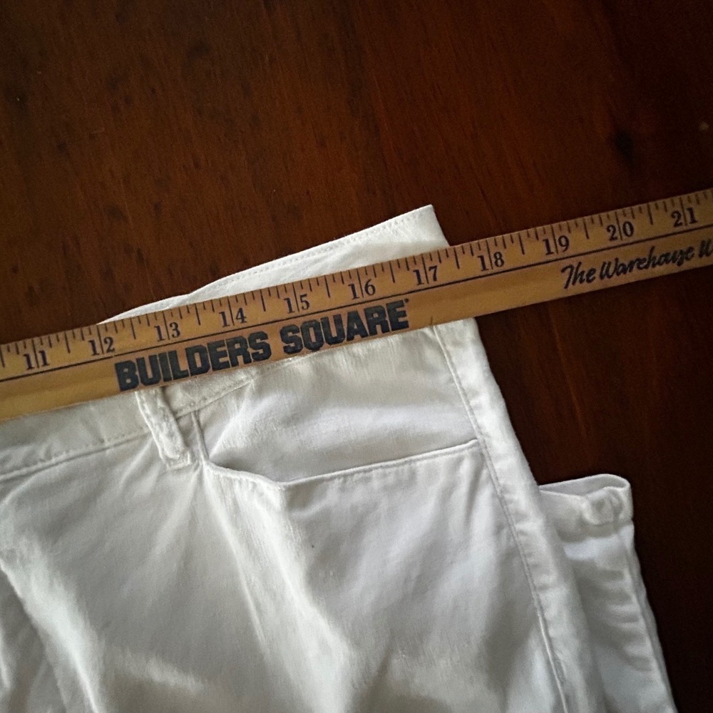NYDJ White Linen Blend Ankle JEANS PANTS 12 Straight Beach Coastal Summer Casual - Picture 12 of 13